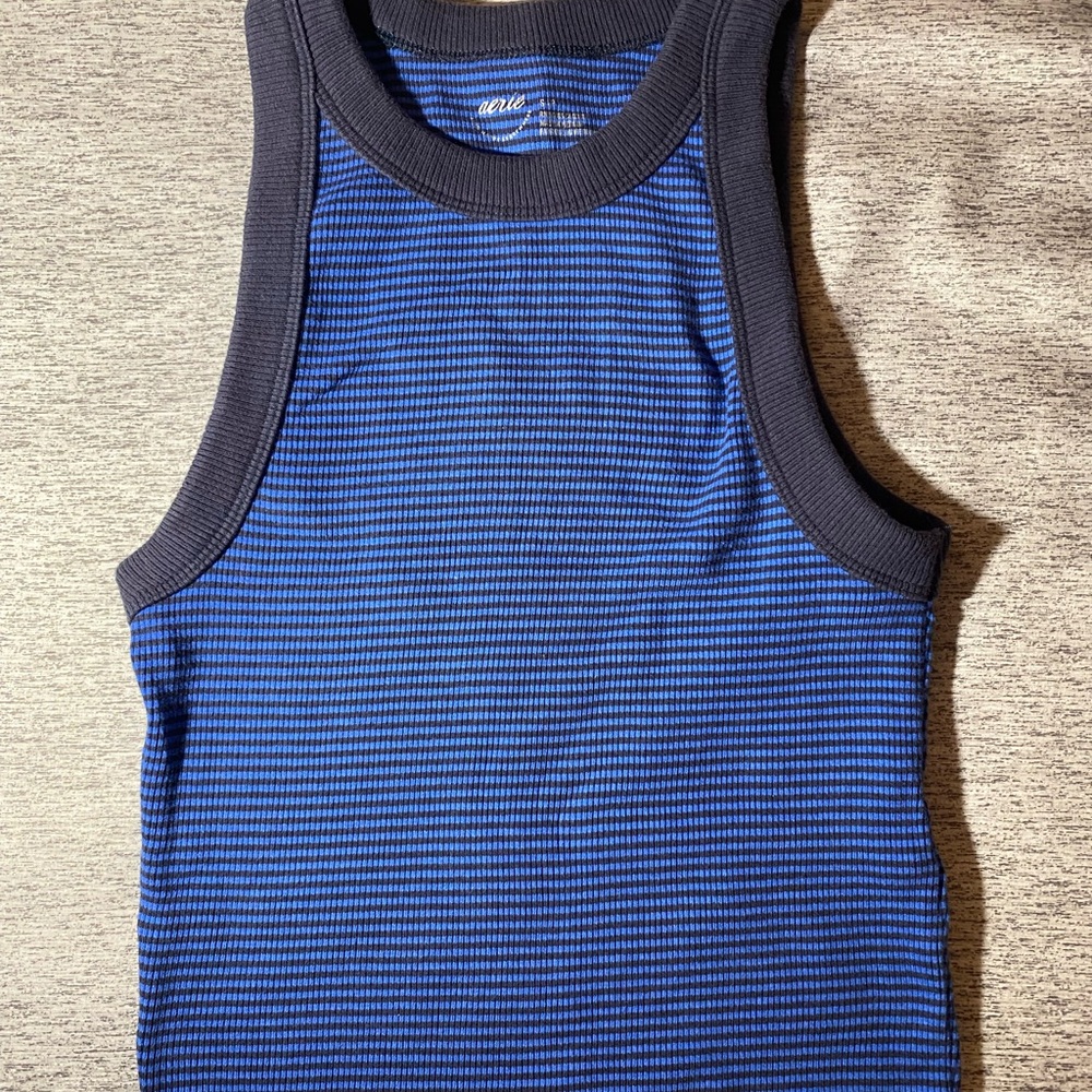 Aerie Blue and Black Tank Top